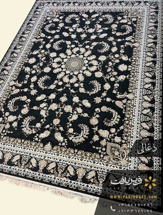 فرش طرح گلوریا 700 شانه ذغالی